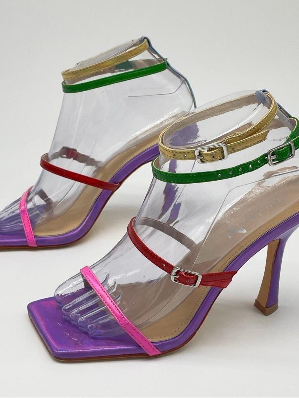 Multicolor Strappy High Heel Sandals